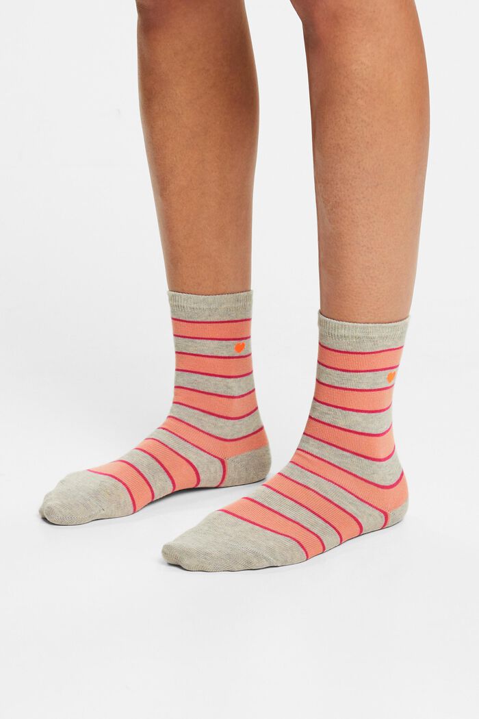 2 paar gestreepte sokken, STORM GREY, detail image number 1