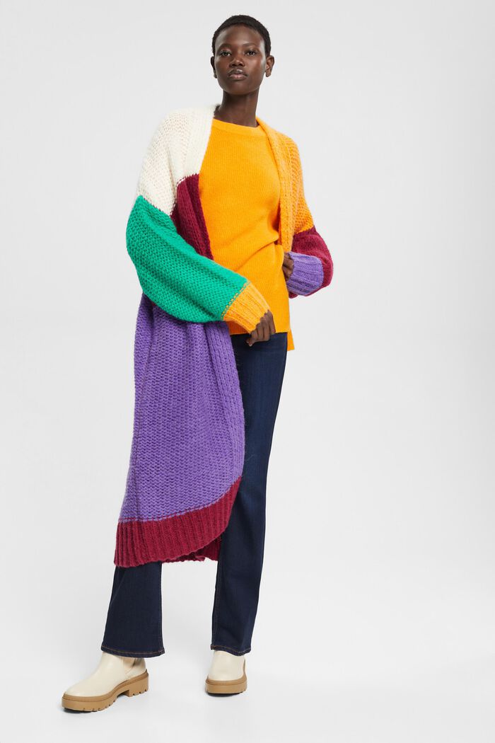 Cardigan à effet colour blocking à teneur en alpaga et en laine, RED, detail image number 4