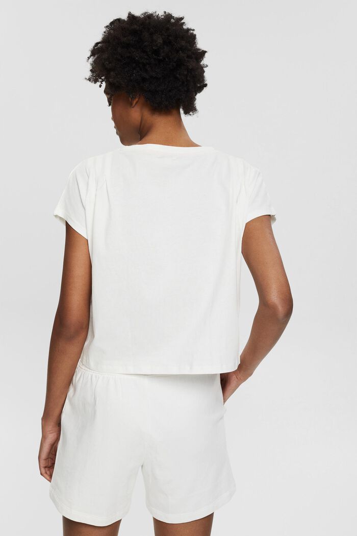 T-shirt à fronces, 100 % coton biologique, OFF WHITE, detail image number 3