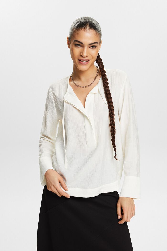 Gestructureerde blouse met lange mouwen, ICE, detail image number 0