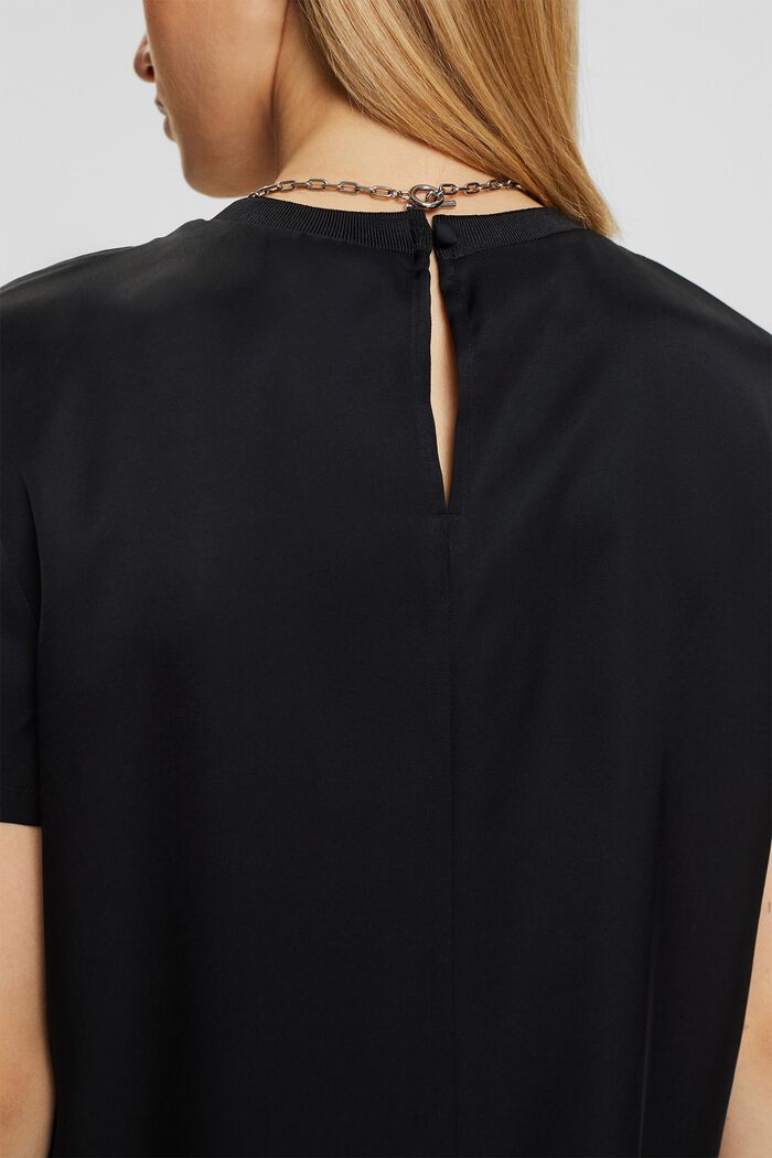 Satijnen blouse, LENZING™ ECOVERO™, BLACK, detail image number 2