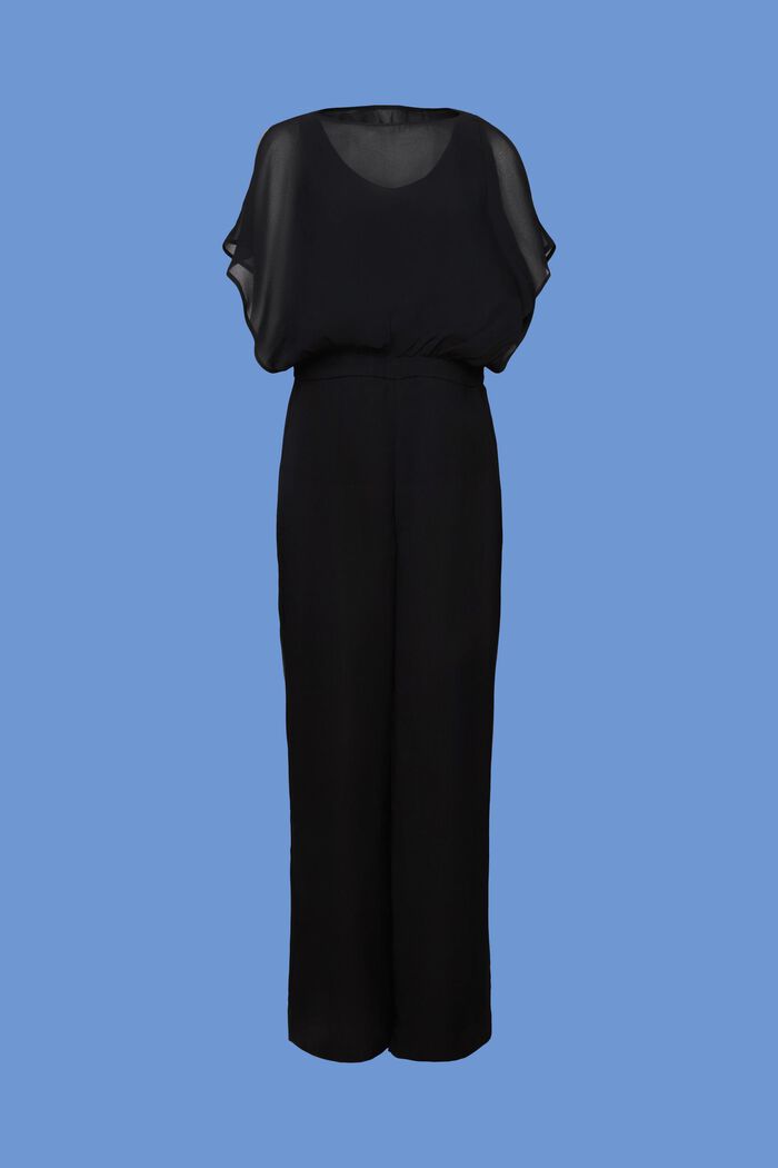 Chiffon jumpsuit met wijde pijpen, BLACK, detail image number 6