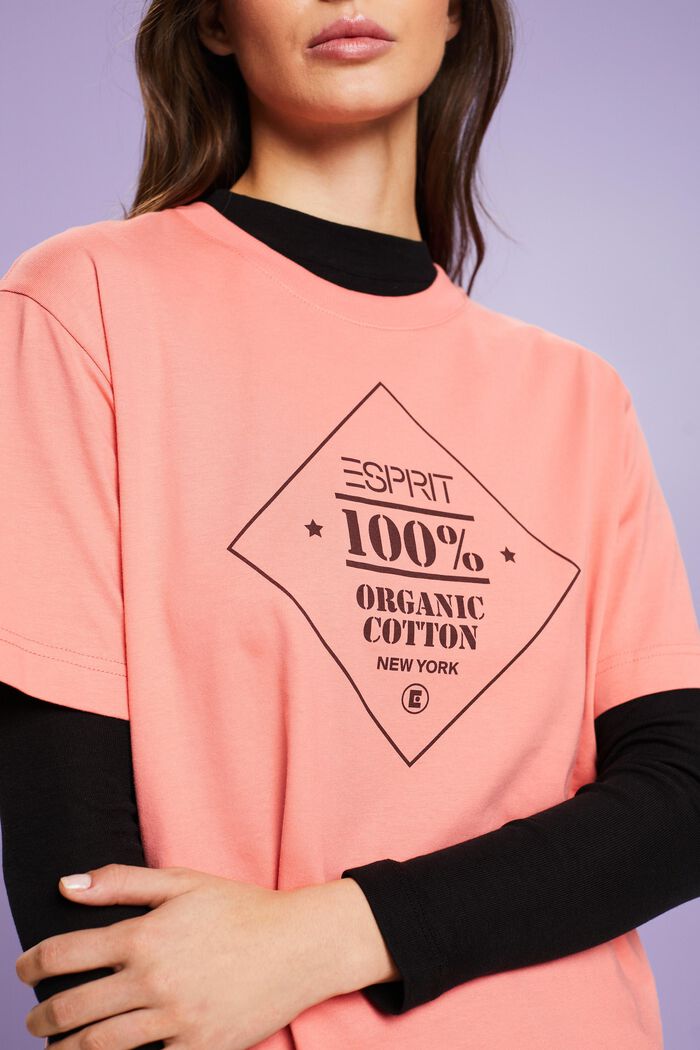 T-shirt van organic cotton met print, PINK, detail image number 3
