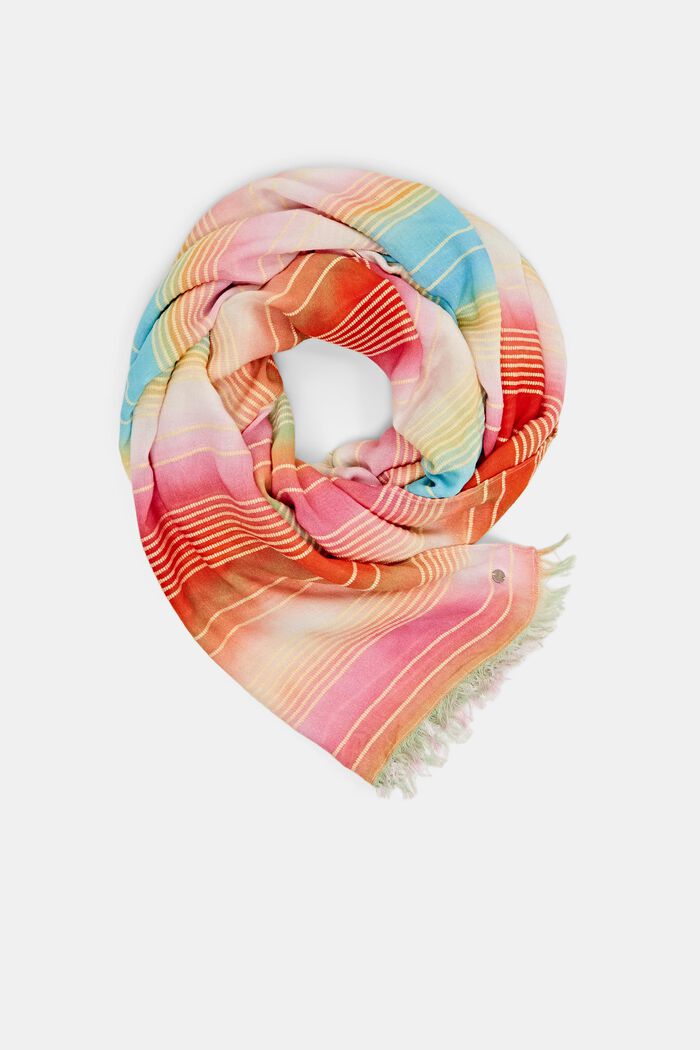 Rafelige sjaal met print, MULTICOLOUR, detail image number 0