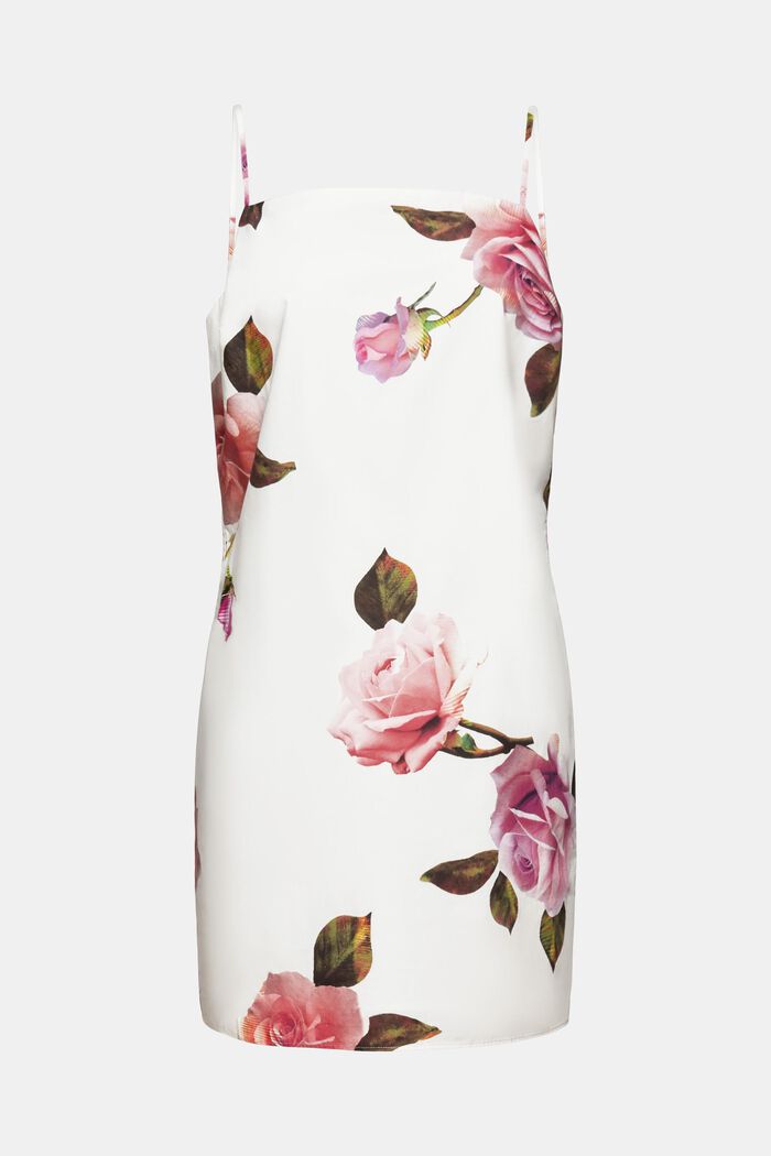 Mini-jurk van katoen-popeline met print, OFF WHITE, detail image number 6