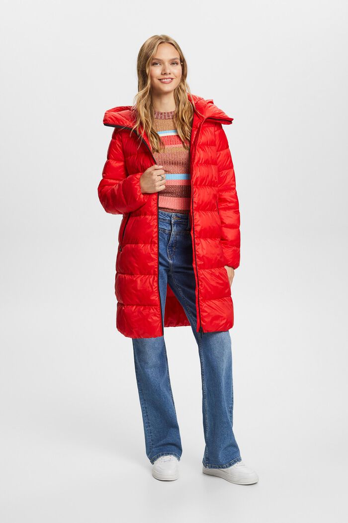 Recyclé : le manteau matelassé à capuche, RED, detail image number 1