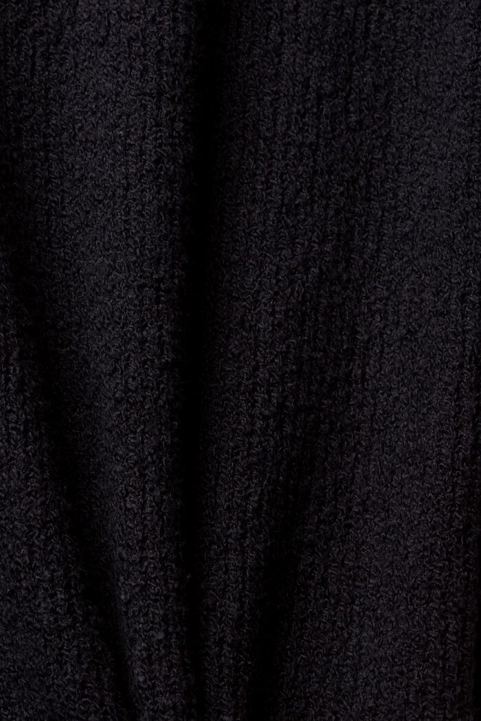 Gebreide jurk met slubstructuur, BLACK, detail image number 4