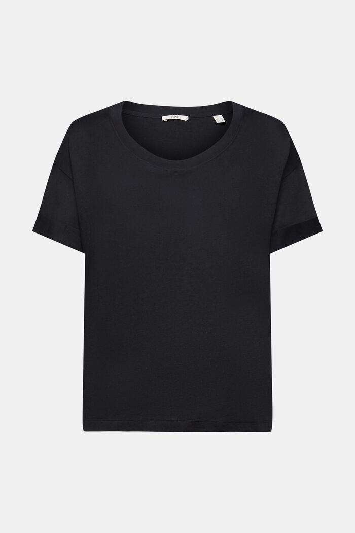 Shirt met omgeslagen mouwen, BLACK, detail image number 6
