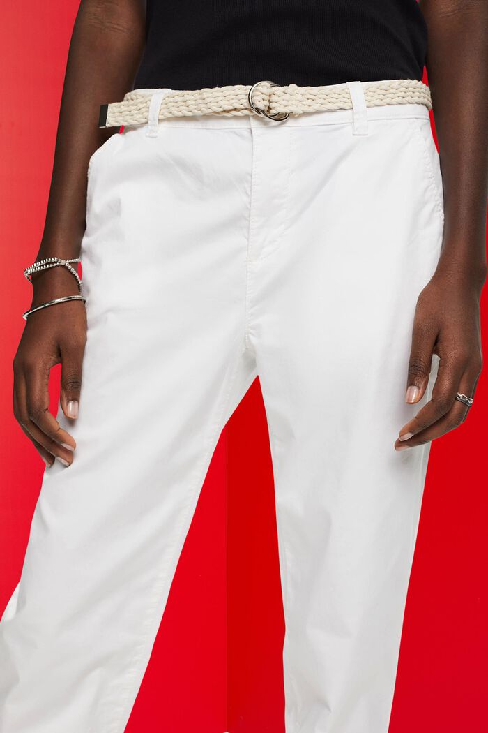 Chino stretch léger doté d’une ceinture, OFF WHITE, detail image number 2