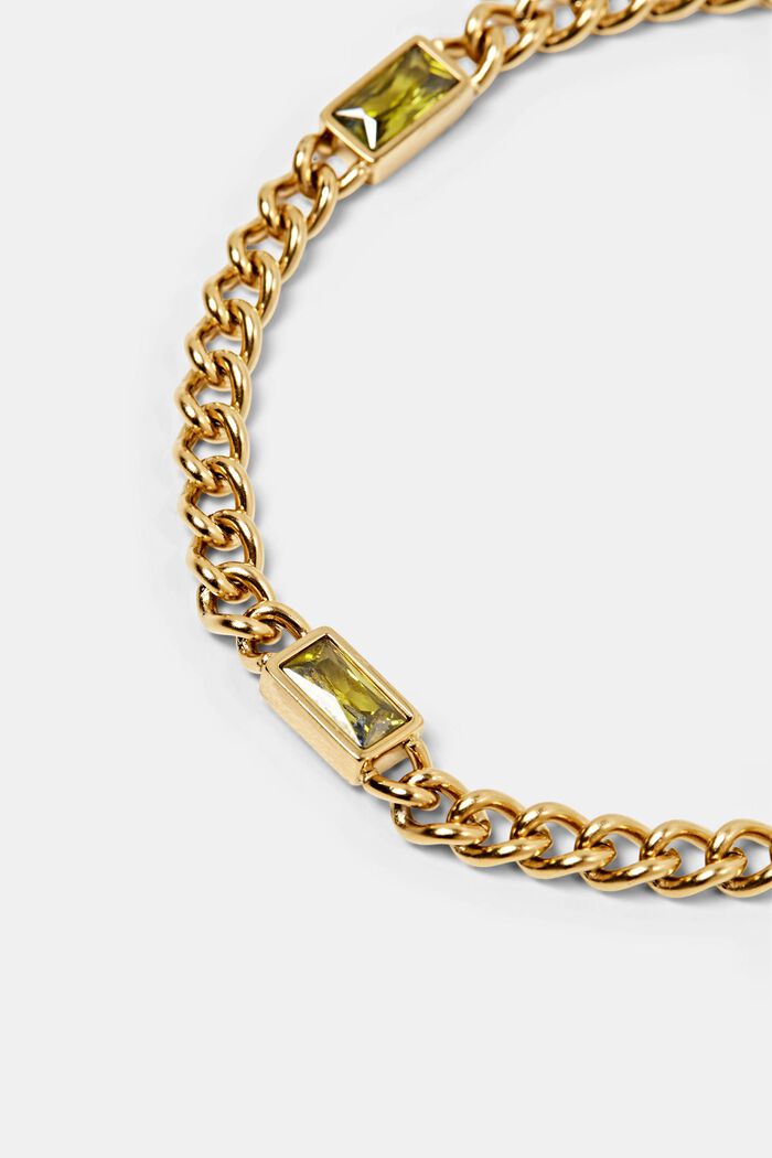 Bracelet à maillons orné de pierres de zircone, GOLD, detail image number 1
