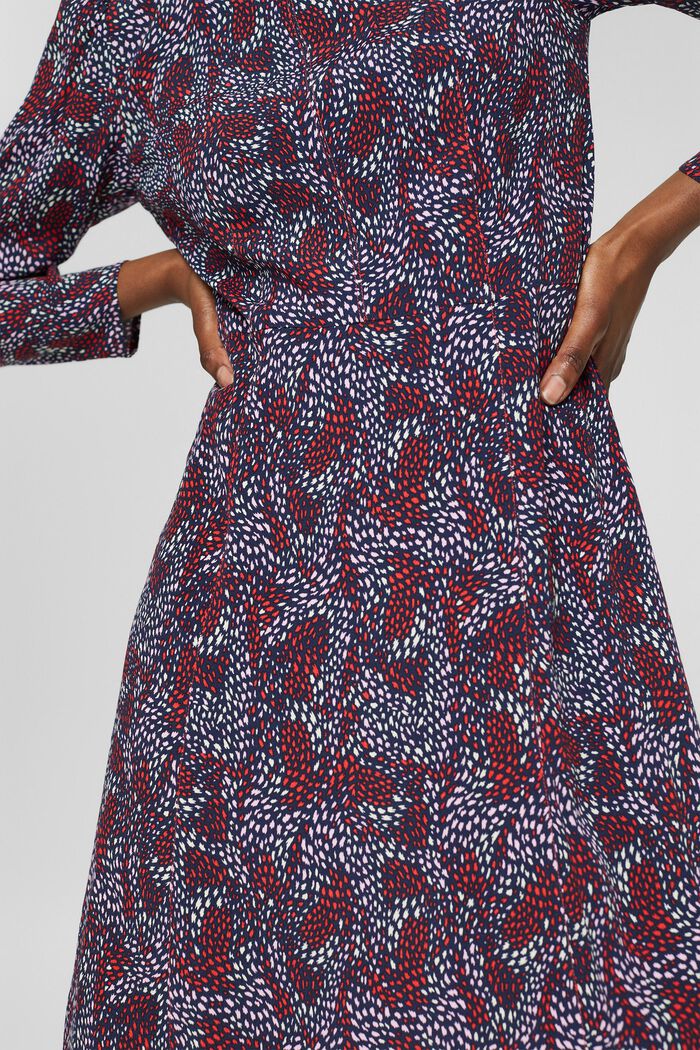Midi-jurk met LENZING™ ECOVERO™, NAVY, detail image number 3