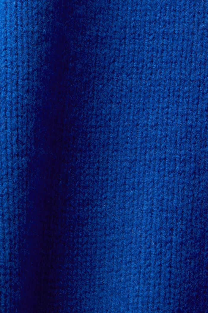 Grofgebreide trui van wol en kasjmier, BRIGHT BLUE, detail image number 6