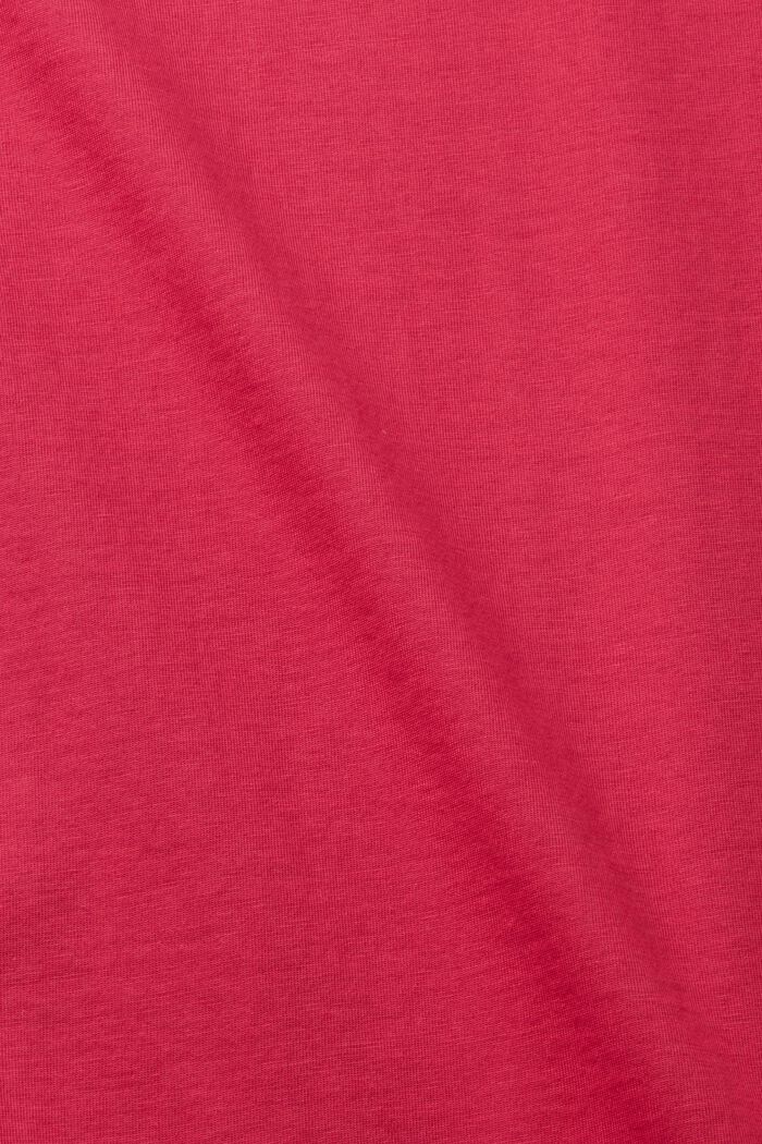 Slim fit katoenen shirt met V-hals, DARK PINK, detail image number 4