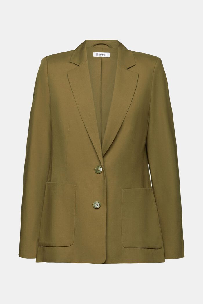 Single-breasted blazer voor mix & match, KHAKI GREEN, detail image number 6