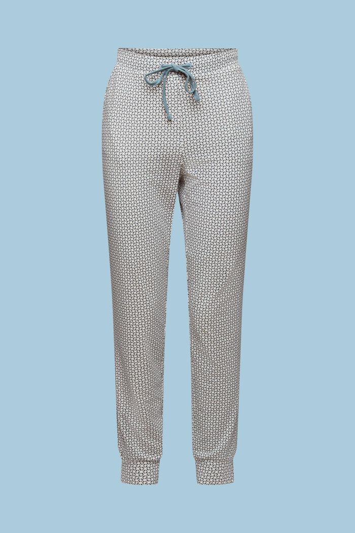 Pyjamabroek van jersey met print, TEAL BLUE, detail image number 5