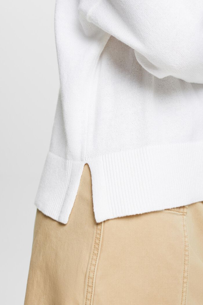 Sweater van katoen en linnen, WHITE, detail image number 3