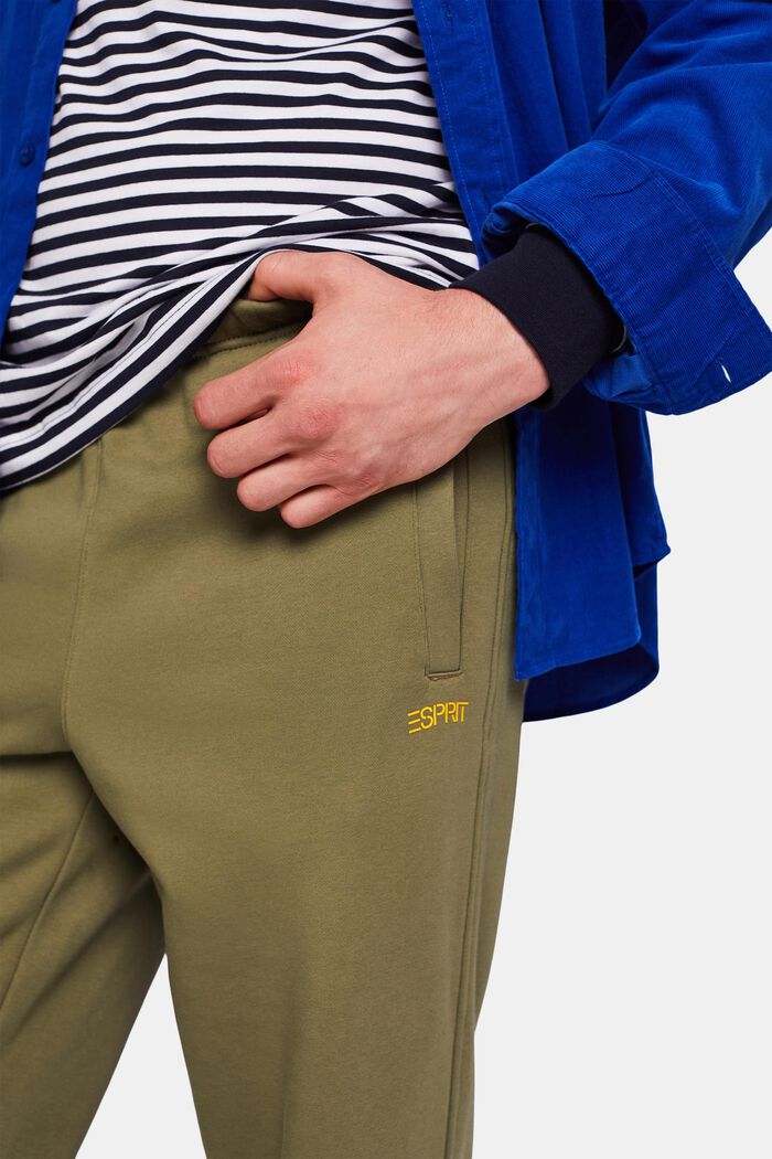 Pantalon de jogging en coton molletonné orné d’un logo, OLIVE, detail image number 2