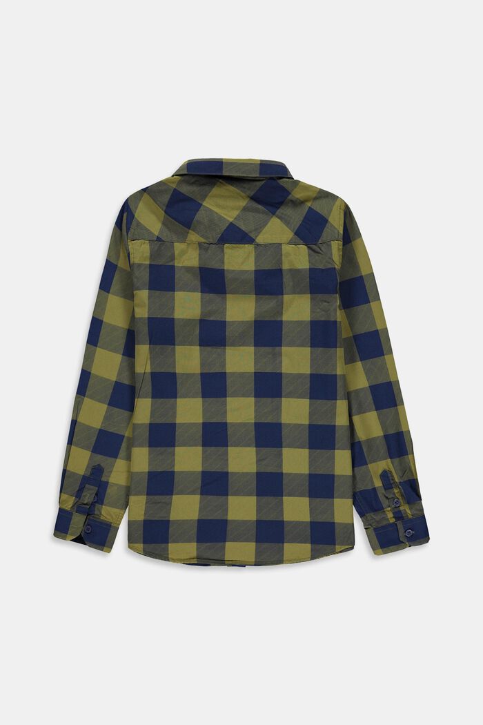 Chemise à carreaux et poche-poitrine, 100 % coton, LEAF GREEN, detail image number 1