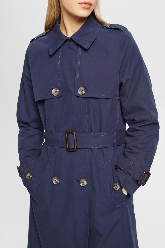 Trench-coat à boutonnage croisé et ceinture, NAVY, detail image number 2