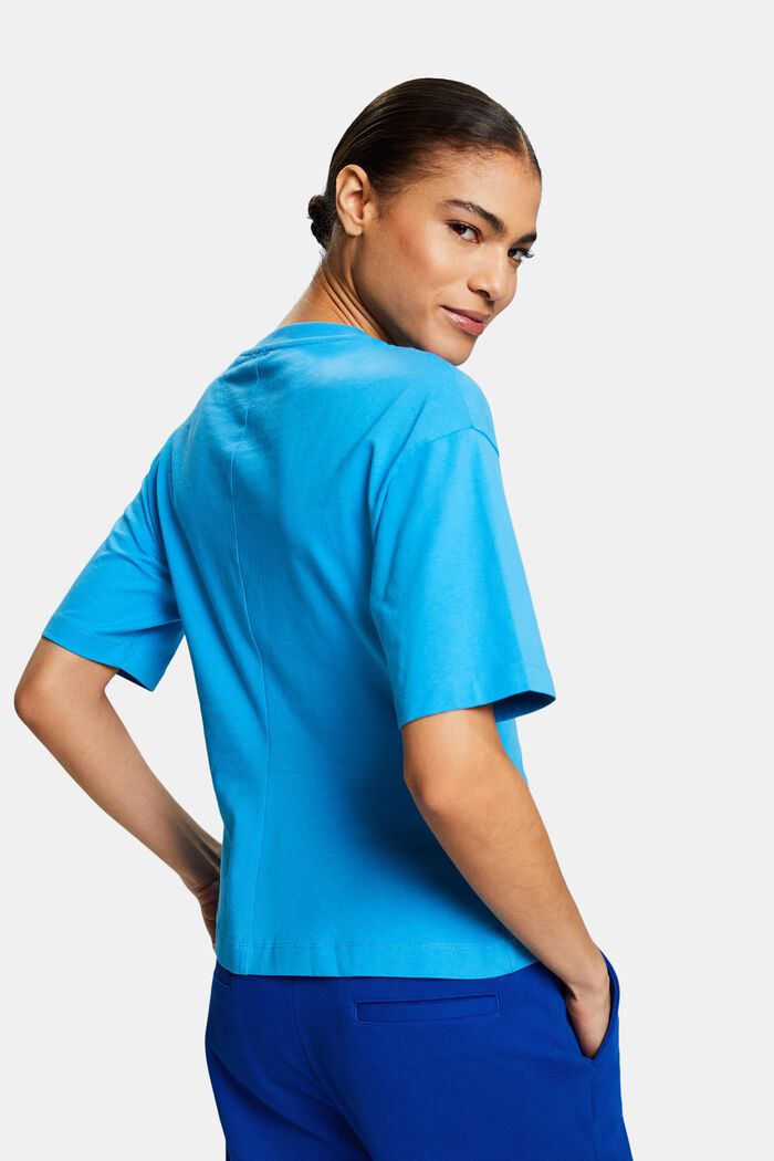 T-shirt à col ras-du-cou cintré à la taille, BLUE, detail image number 2