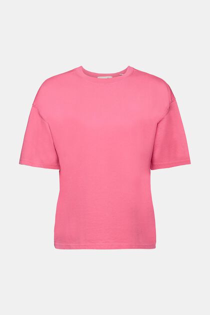 T-shirt en coton délavé à l’acide, PINK FUCHSIA, overview