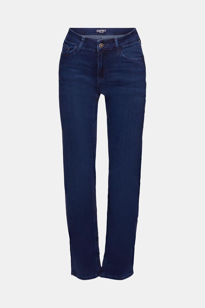 Straight fit jeans met middelhoge taille, BLUE LIGHT WASHED, detail image number 7
