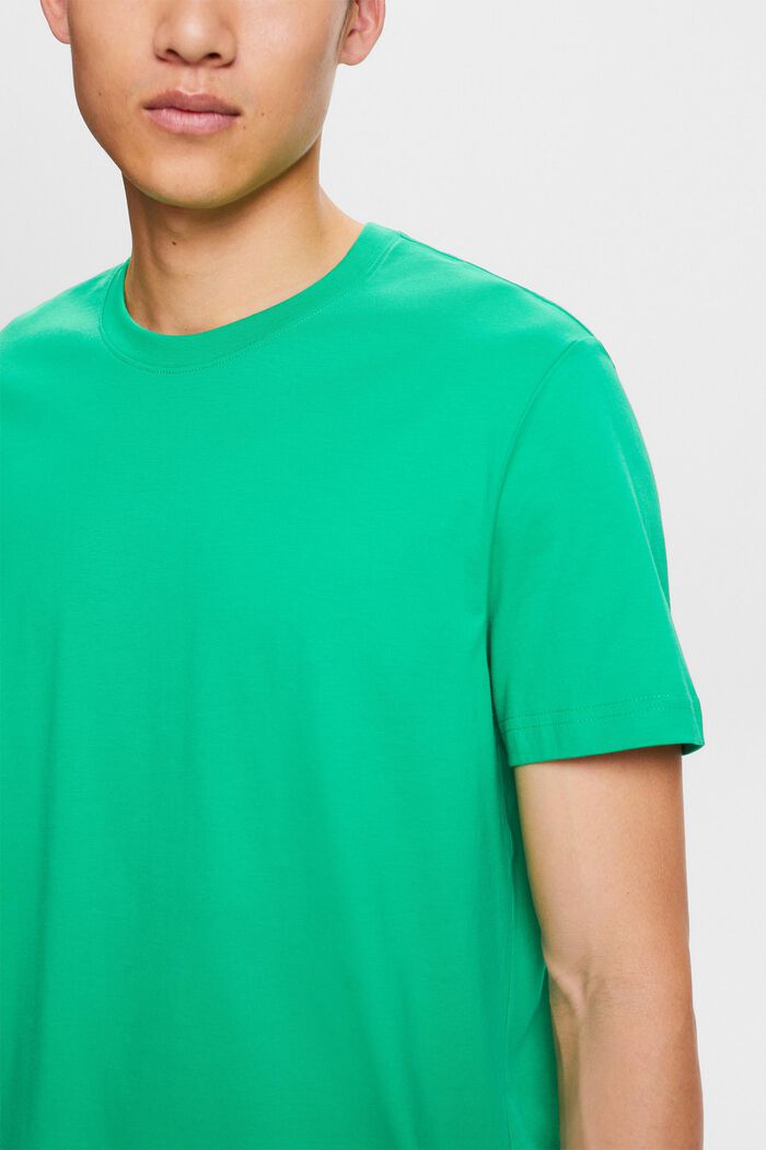 T-shirt à col rond en jersey de coton Pima, GREEN, detail image number 2
