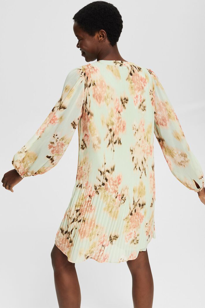 Gerecycled: chiffon jurk met bloemenmotief, PASTEL GREEN, detail image number 2