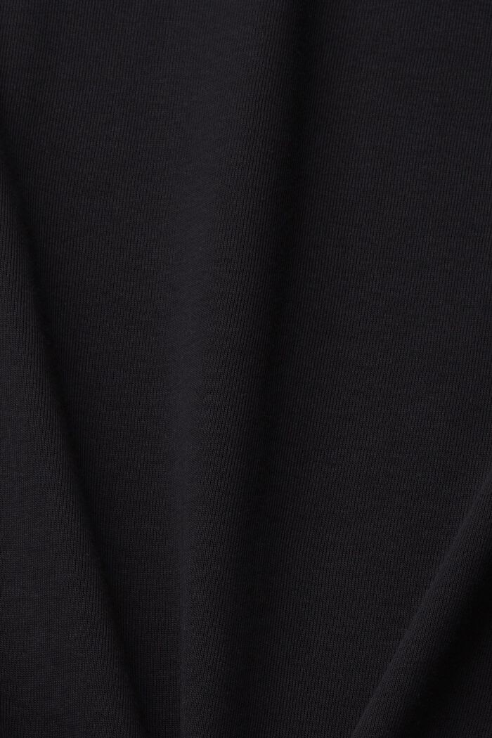 T-shirt en coton biologique doté de poignets à revers, BLACK, detail image number 4