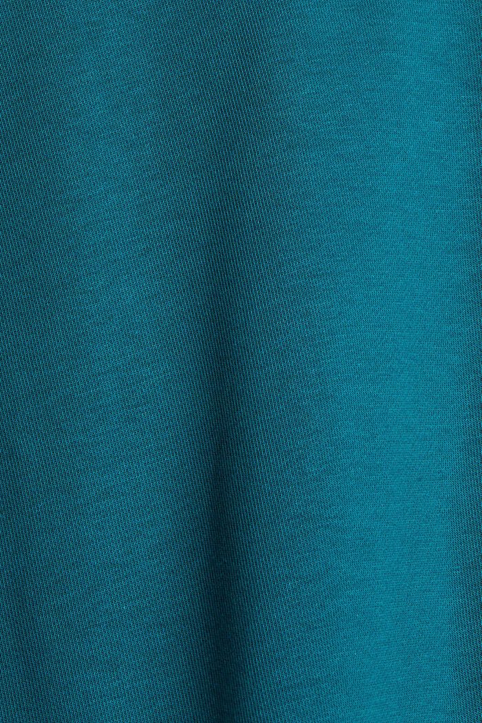 Sweat à capuche et col droit en coton mélangé, EMERALD GREEN, detail image number 4