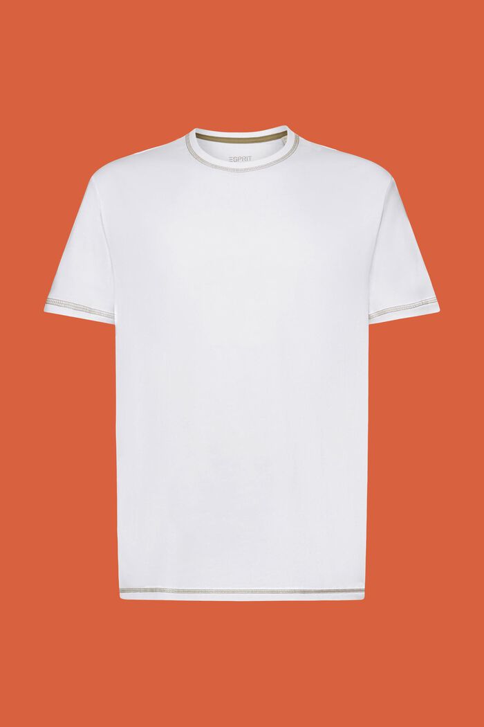 T-shirt en jersey orné de coutures contrastantes, WHITE, detail image number 6