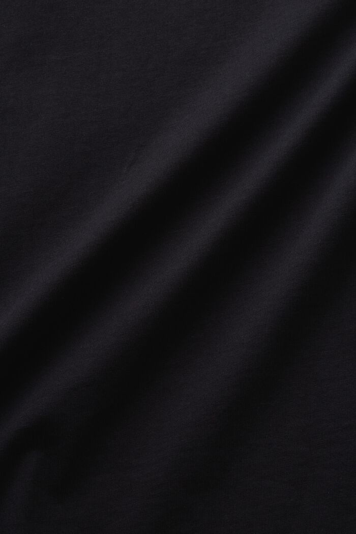 T-shirt à col en maille moulinée multicolore, BLACK, detail image number 4