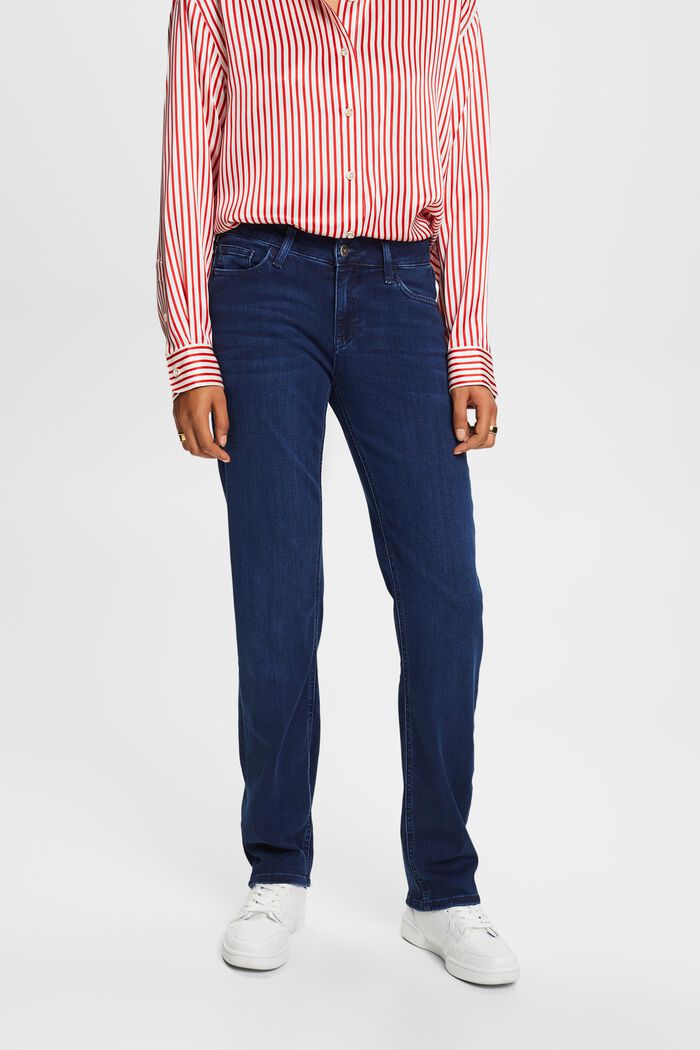 Straight fit jeans met middelhoge taille, BLUE LIGHT WASHED, detail image number 0