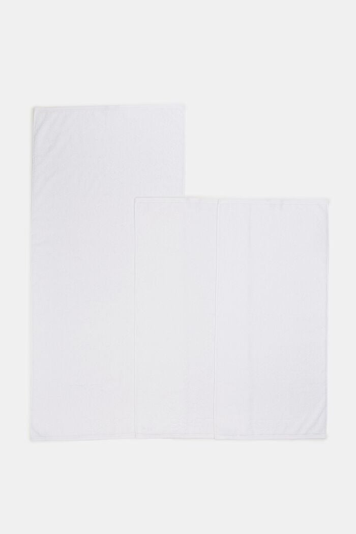 Met TENCEL™: set van drie badstof handdoeken, WHITE, detail image number 3