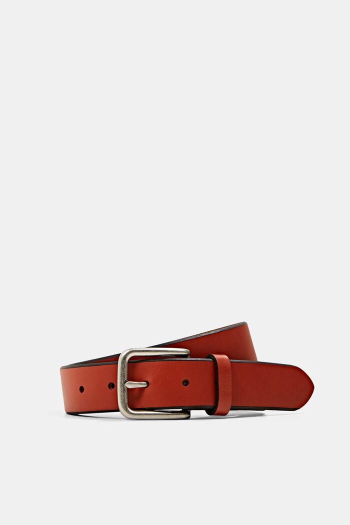 En cuir : la ceinture à boucle rectangulaire, RUST BROWN, detail image number 2