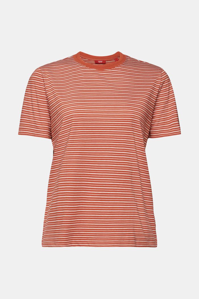 T-shirt à rayures, 100 % coton, TERRACOTTA, detail image number 5