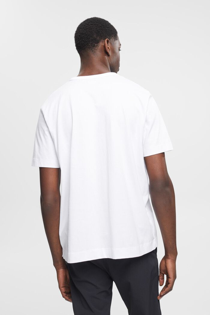 Katoenen T-shirt met print op de borst, WHITE, detail image number 3
