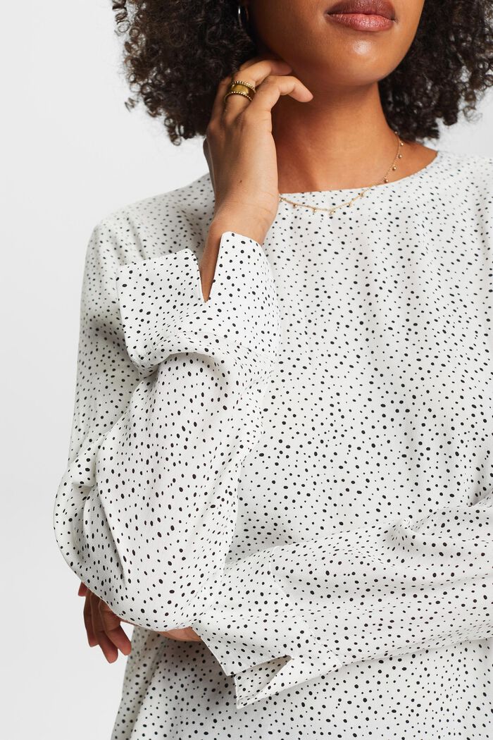 Crêpe blouse met print, OFF WHITE, detail image number 3