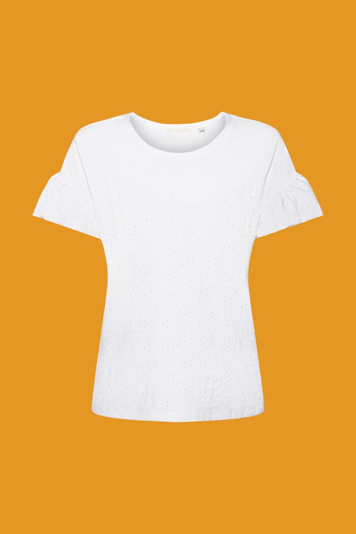 T-shirt met een gestructureerd motief, WHITE, detail image number 5