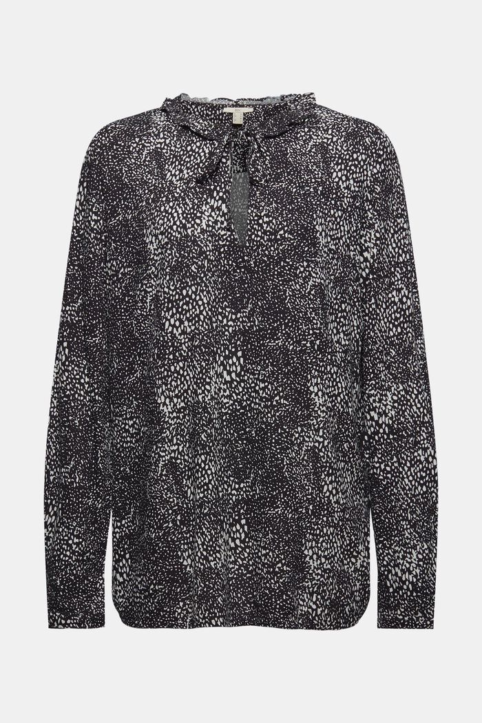 Crêpe blouse van LENZING™ ECOVERO™, BLACK, detail image number 7