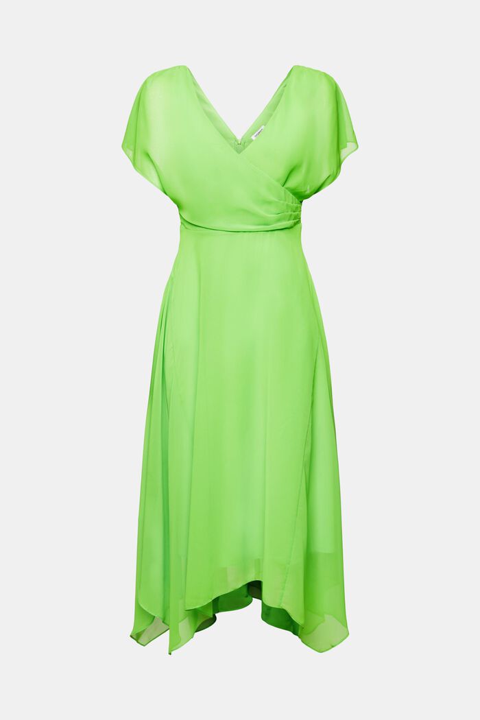 Chiffon maxi-jurk met V-hals, CITRUS GREEN, detail image number 7