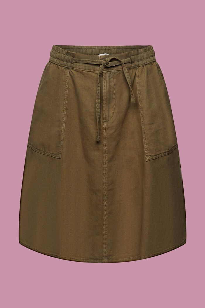Mini-jupe à ceinture élastique, KHAKI GREEN, detail image number 7