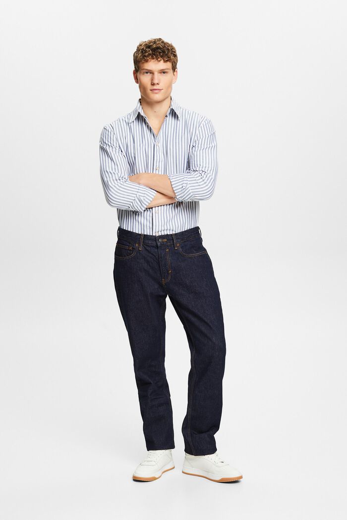 Jeans met middelhoge taille en rechte pijpen, BLUE RINSE, detail image number 5