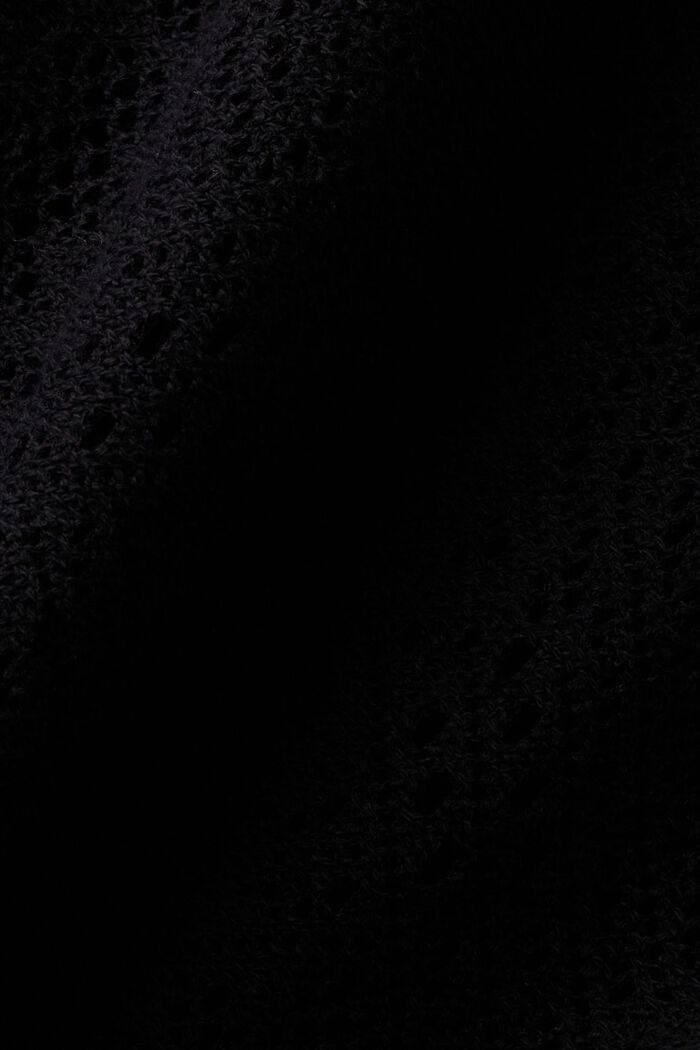 T-shirt crocheté sur le devant, BLACK, detail image number 4