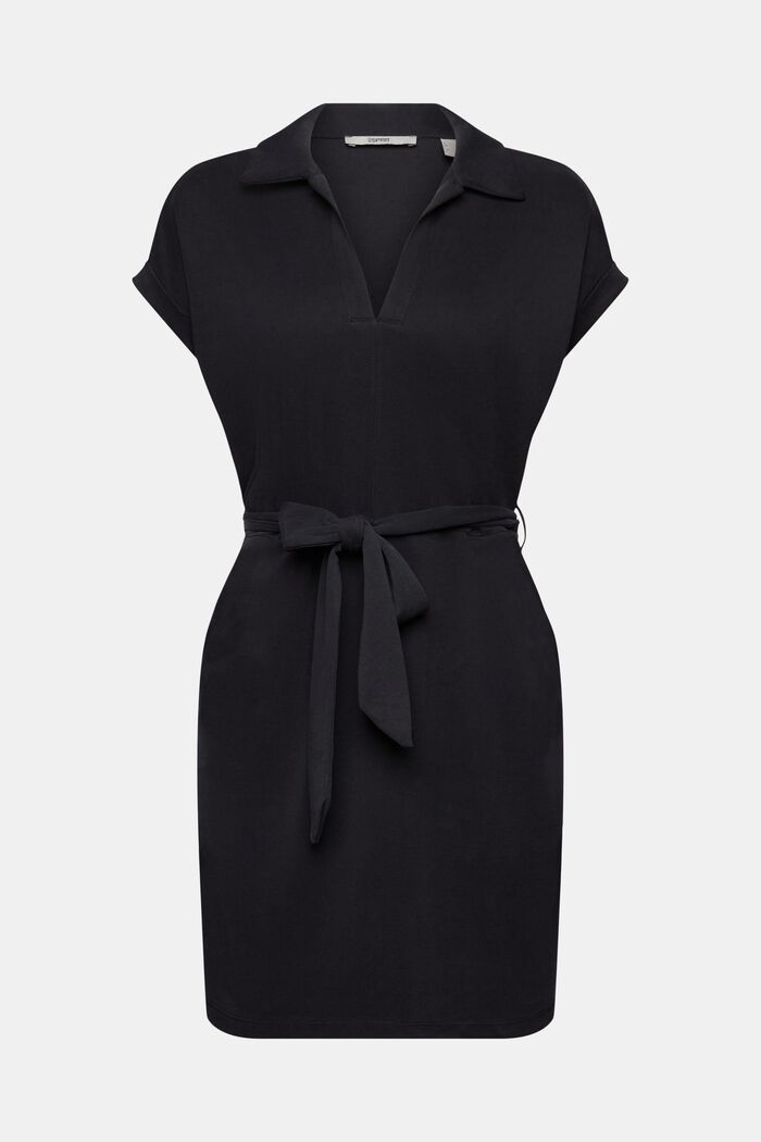 Midi-jurk met V-hals, BLACK, detail image number 5