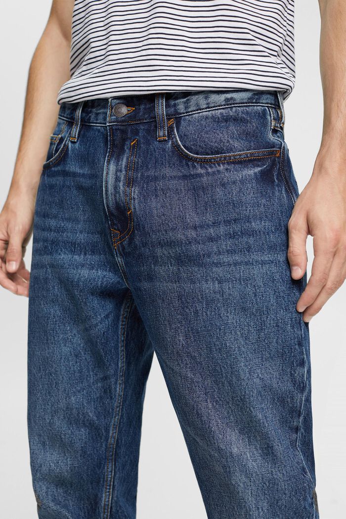Jeans met rechte pijpen van duurzaam katoen, BLUE DARK WASHED, detail image number 2