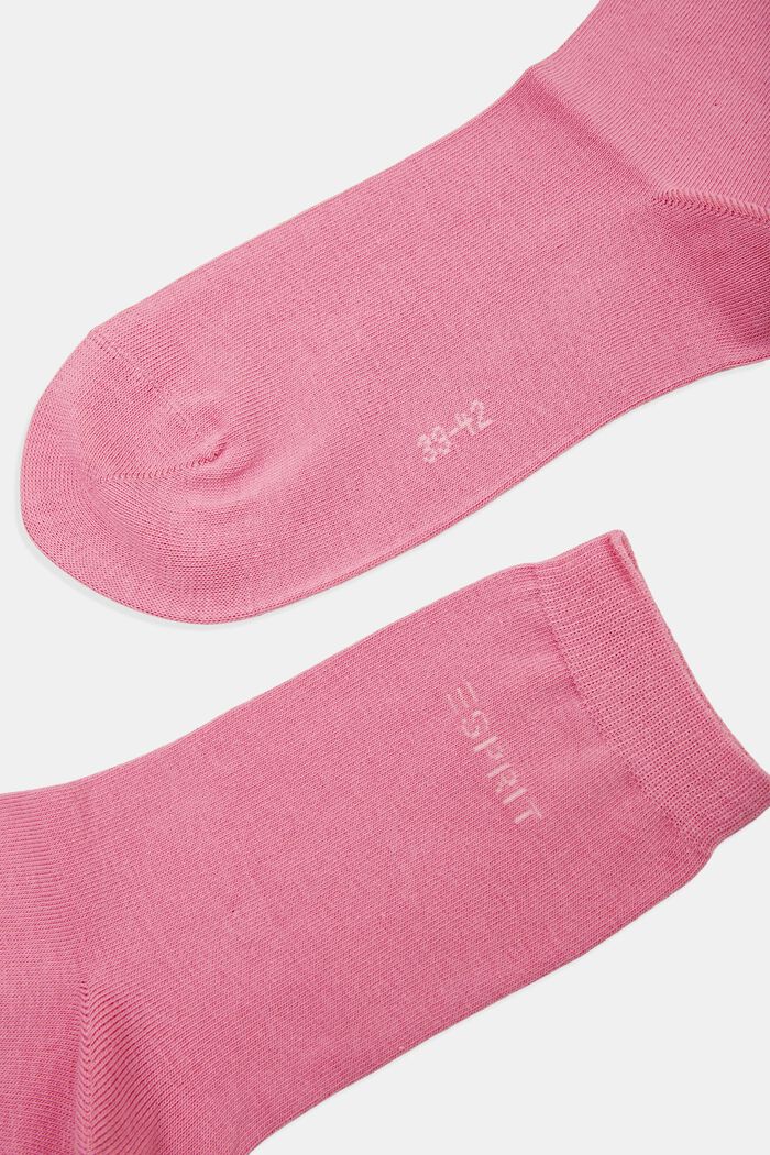 Lot de 2 paires de chaussettes ornées d’un logo en maille, coton biologique, ROSE, detail image number 1