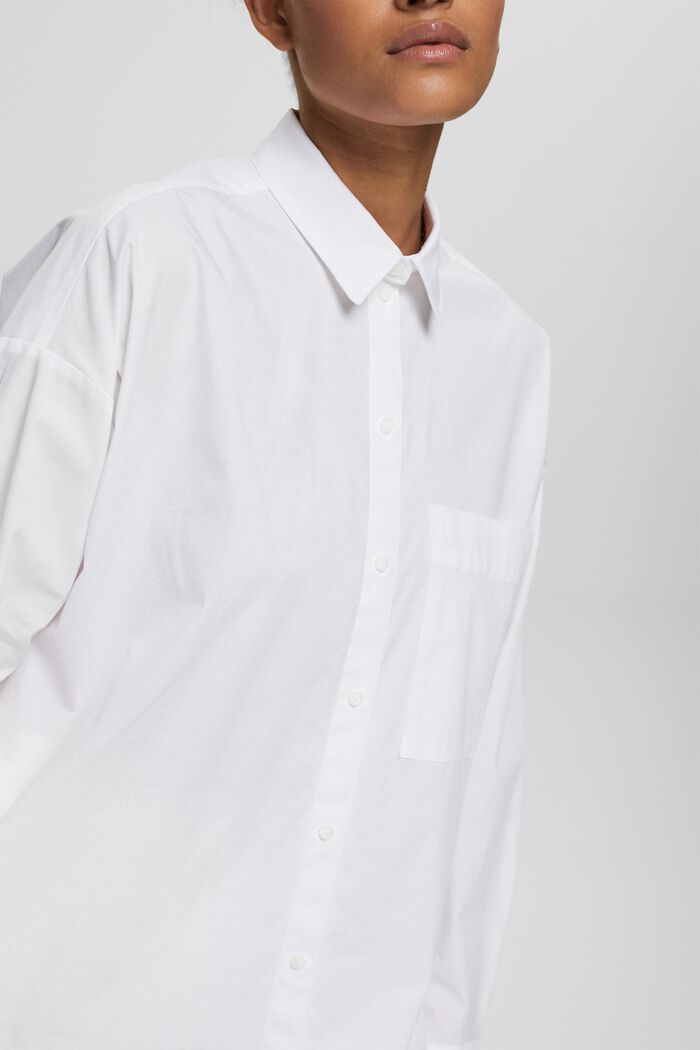 Oversized overhemdblouse, WHITE, detail image number 0