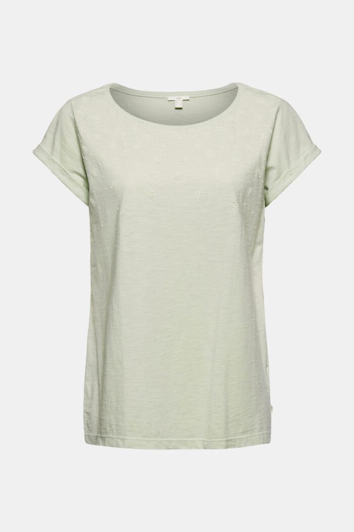Gerecycled: shirt met print en biologisch katoen, PASTEL GREEN, detail image number 5