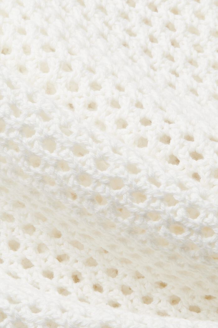 Haut à encolure en V en maille mesh de coton durable, OFF WHITE, detail image number 5